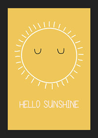 Sol ilustrado con ojos cerrados sobre fondo amarillo.-5