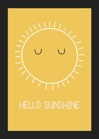 Sole illustrato con occhi chiusi su sfondo giallo-5