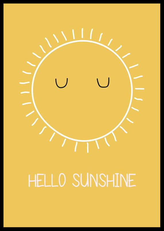 Sol ilustrado con ojos cerrados sobre fondo amarillo.-12
