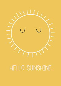 Sol ilustrado con ojos cerrados sobre fondo amarillo.-7