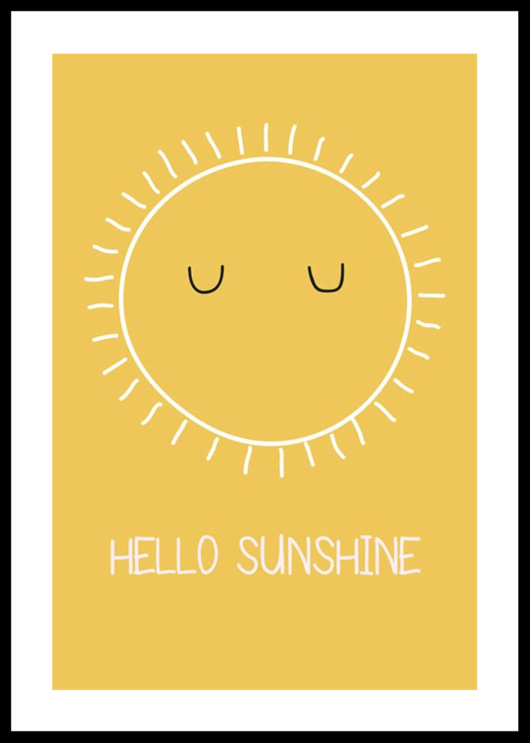 Sol ilustrado con ojos cerrados sobre fondo amarillo.-12