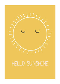 Sol ilustrado con ojos cerrados sobre fondo amarillo.-1