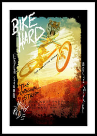 Tigrisfejű kerékpáros illusztrációja sárga és narancssárga árnyalatokban-2