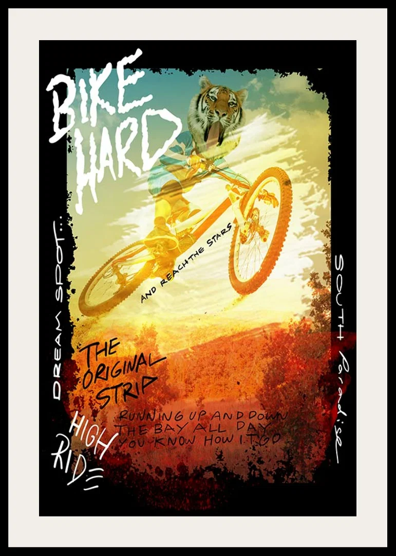 Illustration of cyclist with tiger head in yellow and orange tones-12