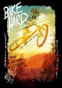 Illustration of cyclist with tiger head in yellow and orange tones-7