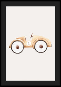 Watercolor of toy car in beige tones on light background-4