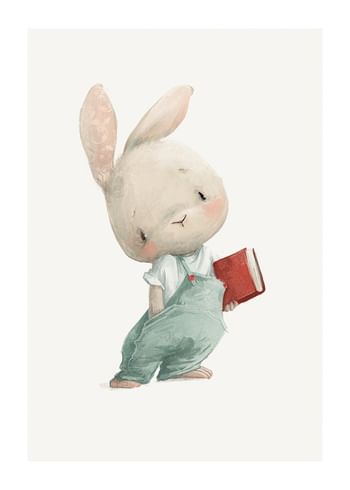 Poster Hare With A Book