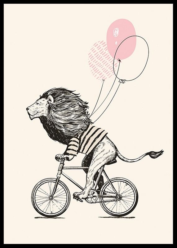 Lion On Bicycle-12