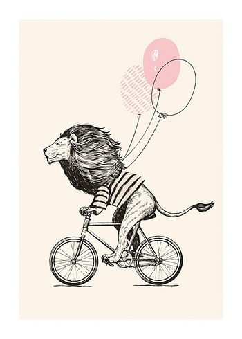 Poster Lion On Bicycle