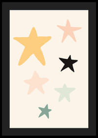 Illustrierte Sterne in verschiedenen Farben auf hellem Hintergrund-4