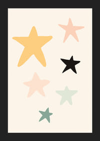 Illustrierte Sterne in verschiedenen Farben auf hellem Hintergrund-5