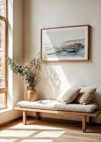Photograph of two worn wooden boats on a light cliff-8