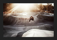 Photography of skateboarder in concrete park with backlight-5