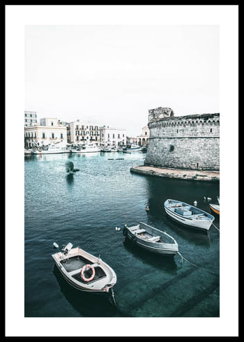 Poster Boats In Puglia