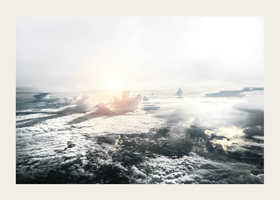 Photograph of cloud cover and sunlight photographed from above-12