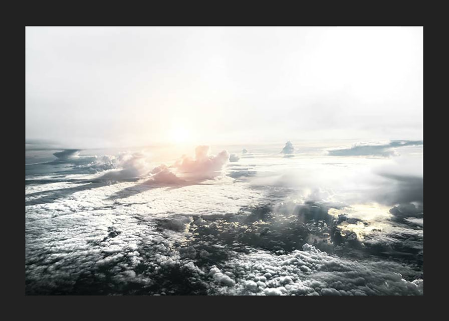 Photograph of cloud cover and sunlight photographed from above-12