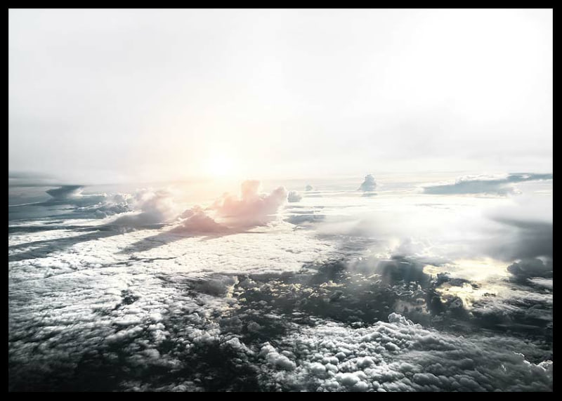 Photograph of cloud cover and sunlight photographed from above-12