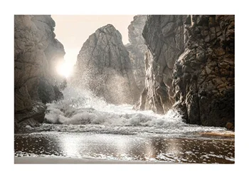 Poster Waves Between Rocks