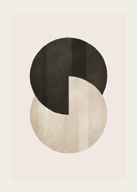 Abstraktné kruhy v čiernej a béžovej farbe na svetlom pozadí-3