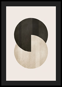 Abstract circles in black and beige on light background-4