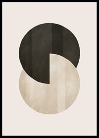 Abstract circles in black and beige on light background-6