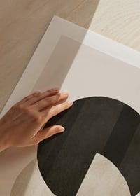 Abstract circles in black and beige on light background-9