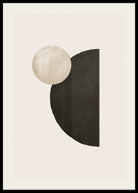 Abstract geometric shapes in black and beige on light background-2