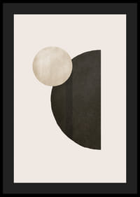 Abstrakte geometrische Formen in Schwarz und Beige auf hellem Hintergrund-4