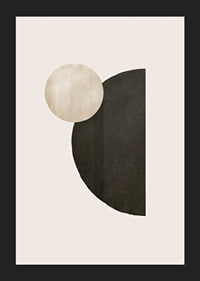 Abstract geometric shapes in black and beige on light background-5