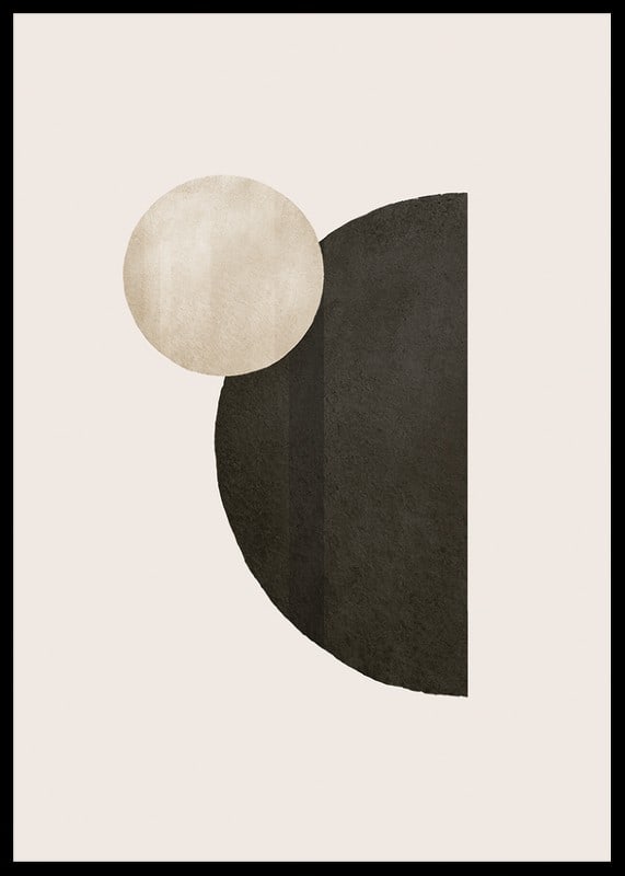 Abstract geometric shapes in black and beige on light background-12