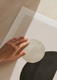 Abstract geometric shapes in black and beige on light background-9