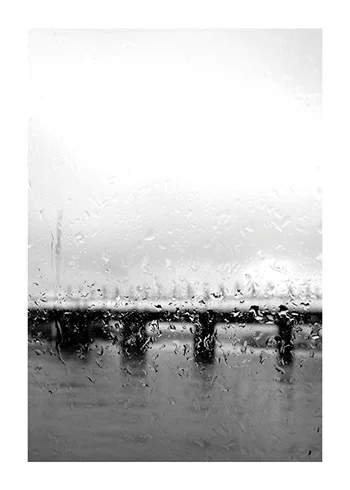 Poster Behind Rain Drops