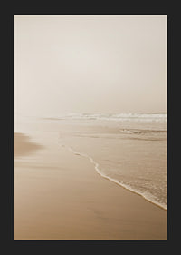 Fotografi av lång strand med vågor i mjuka beige toner-5