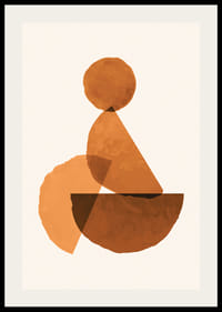 Abstrakte geometrische Formen in Rostbrauntönen auf hellem Hintergrund-2