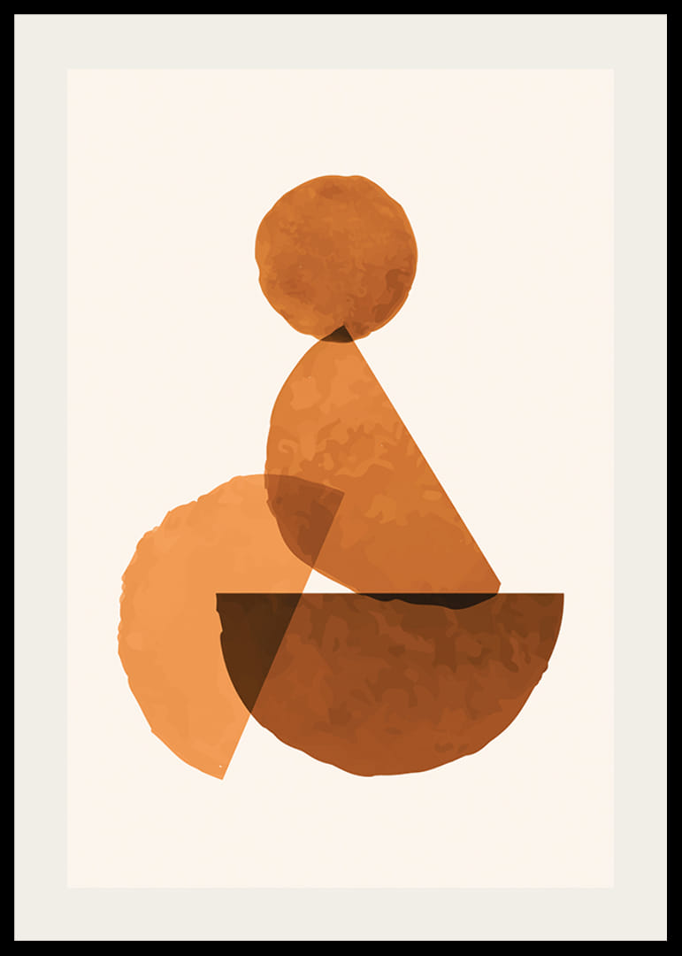 Abstrakte geometrische Formen in Rostbrauntönen auf hellem Hintergrund-12