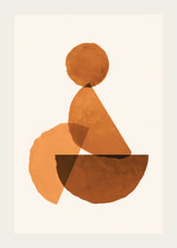 Abstrakte geometrische Formen in Rostbrauntönen auf hellem Hintergrund-3