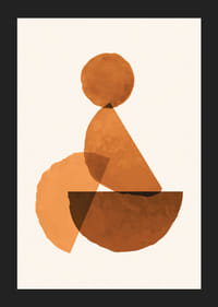 Abstrakte geometrische Formen in Rostbrauntönen auf hellem Hintergrund-5