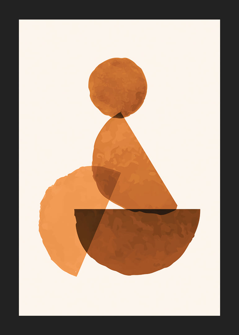 Abstrakte geometrische Formen in Rostbrauntönen auf hellem Hintergrund-12