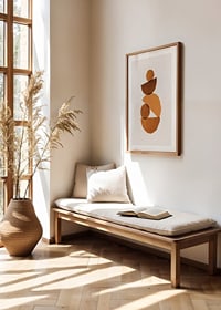 Abstract geometric shapes in rust brown shades-8
