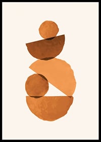 Abstract geometric shapes in rust brown shades-6