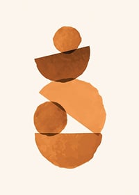 Abstract geometric shapes in rust brown shades-7