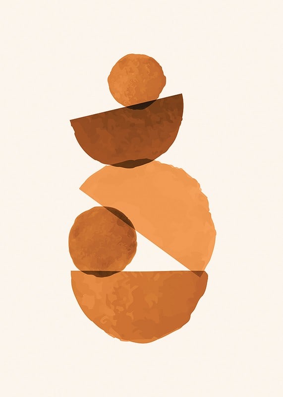 Abstract geometric shapes in rust brown shades-12