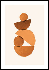 Abstract geometric shapes in rust brown shades-0