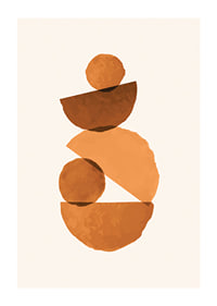 Abstract geometric shapes in rust brown shades-1