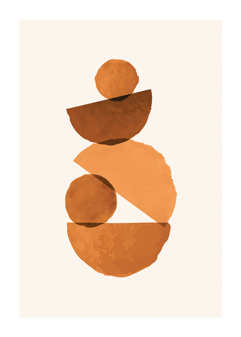 Abstract geometric shapes in rust brown shades-12