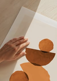 Abstract geometric shapes in rust brown shades-9