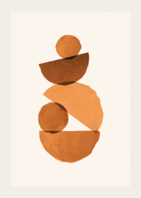 Abstract geometric shapes in rust brown shades-3