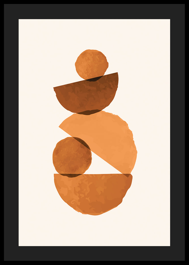 Abstract geometric shapes in rust brown shades-12
