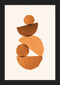 Abstract geometric shapes in rust brown shades-5