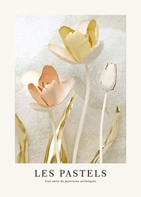 Illustrated tulips in pastel colors with gold details-1